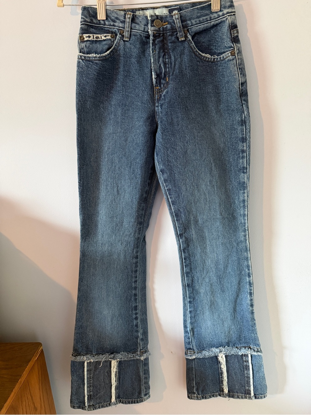 lei Blue Flare Jeans with Patched Accent Hem